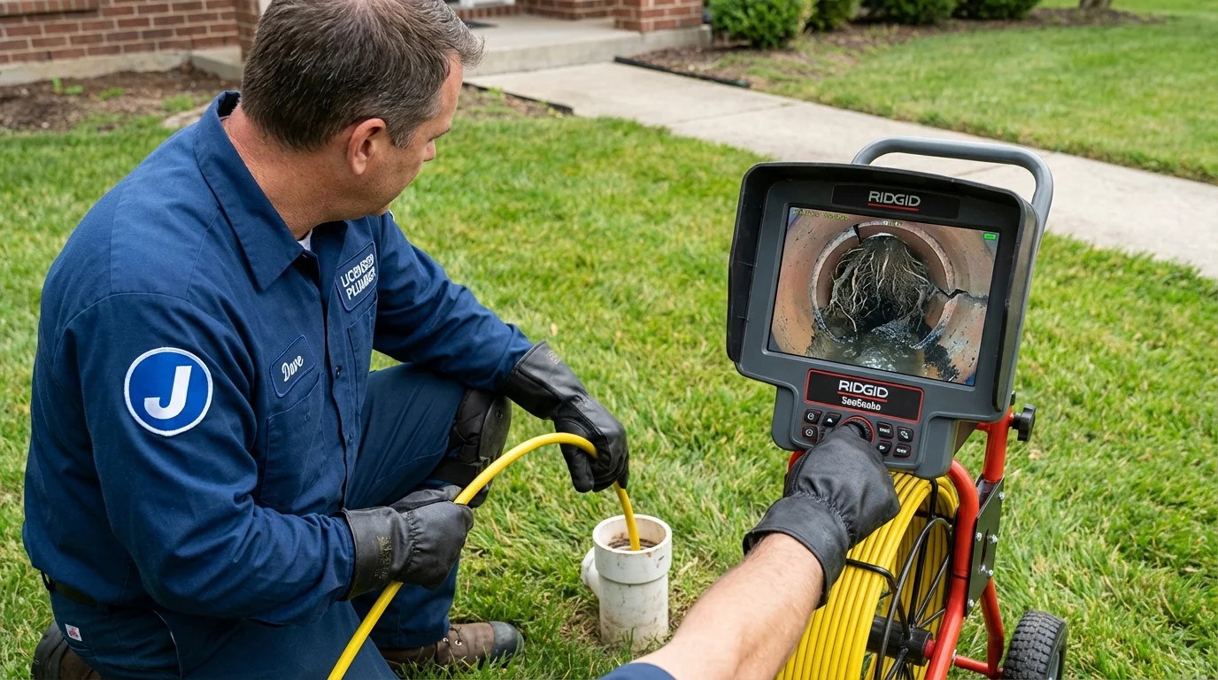 Sewer camera inspection being performed by Johns Plumbing LLC in Smithtown